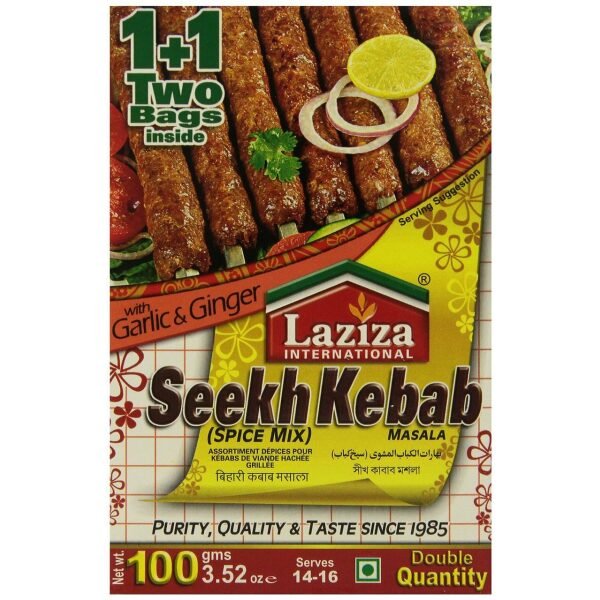 Laziza Seekh Kebab Masala (Spice Mix) 3.52 OZ (100 Grams)