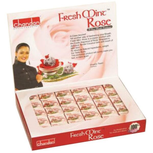 12 x Chandan Fresh Mint Rose Pan Candy - 12 Pcs