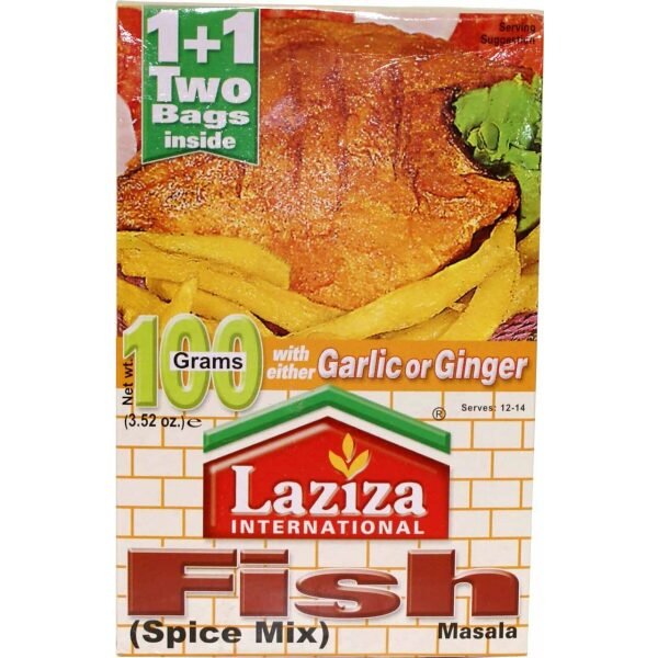 Laziza Fish Masala with Garlic & Ginger (Spices Mix) 100 Grams