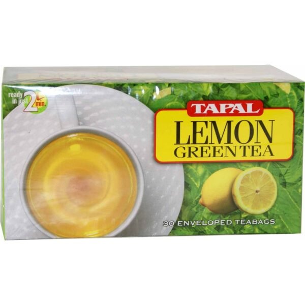 Tapal Lemon Green Tea 30 Tea Bags 1.58 OZ (45 Grams)