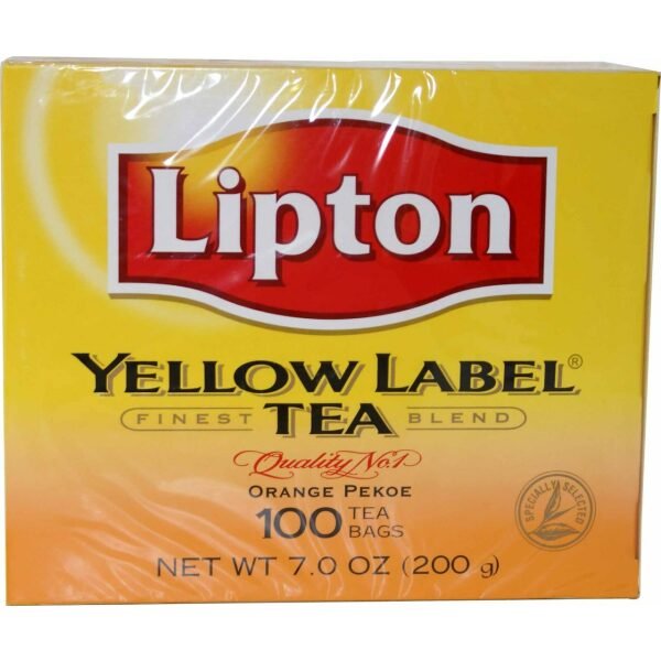 Lipton Yellow Label Tea 100 Tea Bags Orange Pekoe 7 OZ (200 Grams)