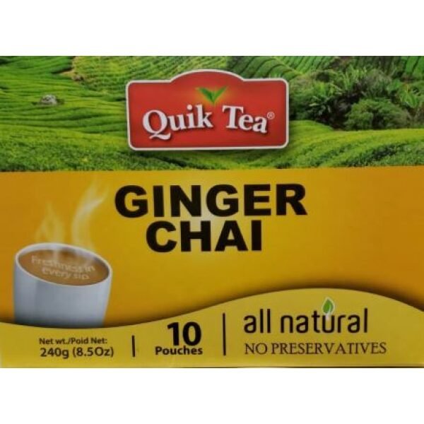 Quik Tea Ginger Chai Instant Tea 10 Pouches 8.5 OZ (240 Grams)