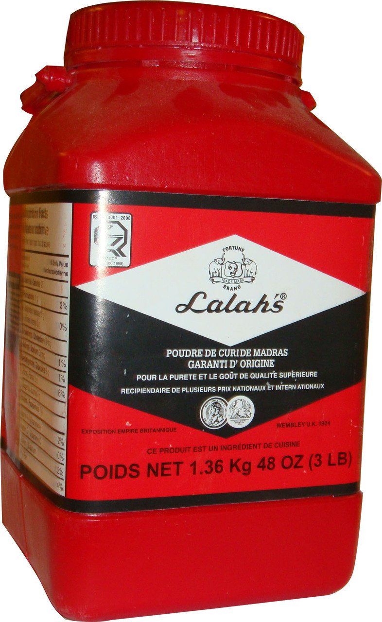 Lalah's Madras Curry Powder 3 LBs 1.36 KG 48 OZ
