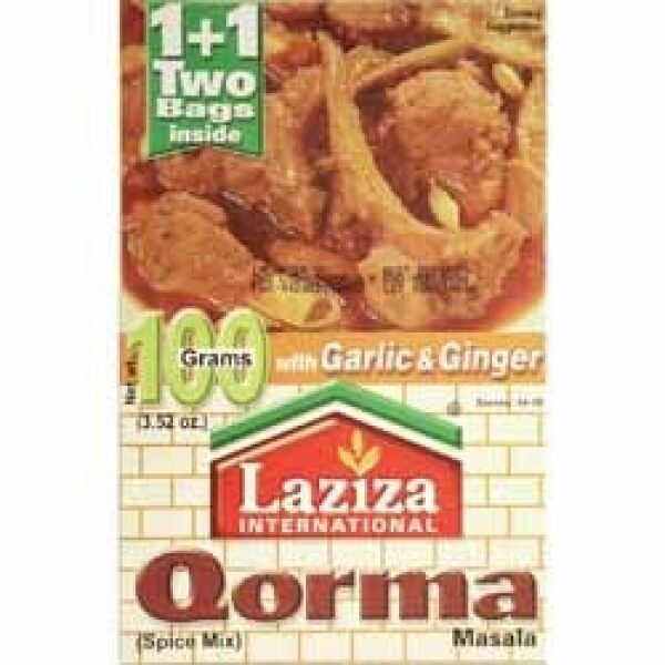 Laziza Qorma Masala with Garlic & Ginger Spice Mix 100 Grams (3.52 OZ)