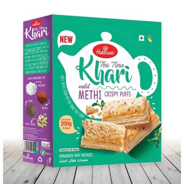 Haldiram's Khari Mild Methi Crispy Puffs 7 OZ (200 Grams)