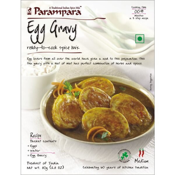 Parampara Egg Gravy Ready to Cook Spice Mix 80 Grams (2.8 OZ)