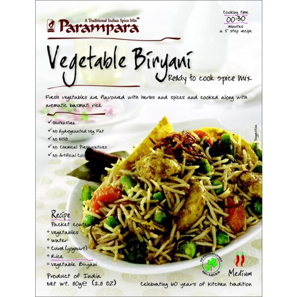 Parampara Vegetable Biryani Ready to Cook Spice Mix (Medium) 80 Gm