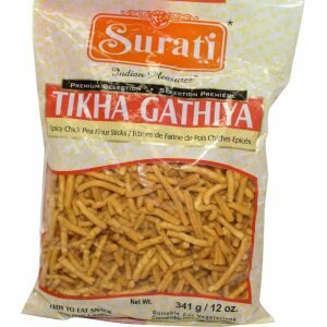 Surati Tikha Gathiya Spicy Chick Pea Flour Sticks 341 Grams (12 OZ)