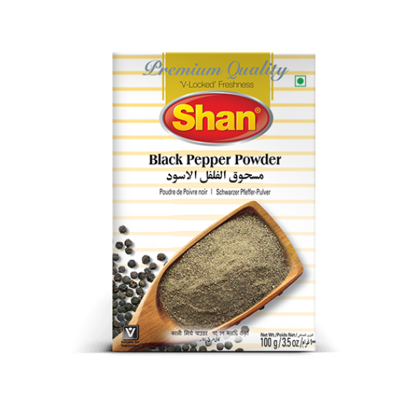 Shan Teekhi Kali Mirch Black Pepper Powder 100 Grams (3.5 Oz)