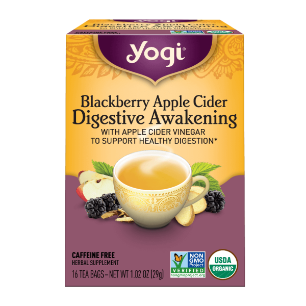 Yogi Blackberry Apple Cider Digestive Awakening 16 Tea Bags