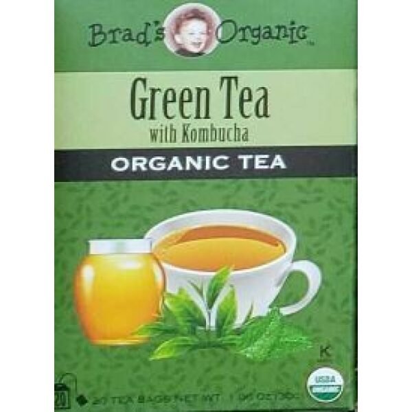 Brad's Organic Green Tea with Kombucha (20 Tea Bags)